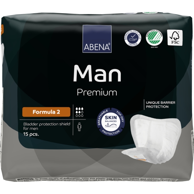 ABENA Man Formula 2 meeste sidemed uriinipidamatuse vastu, 15 tk